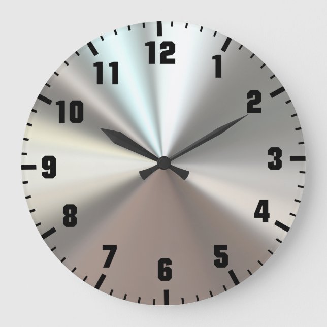 Artistic silver metal large clock (Front)