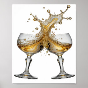Artistic Silver WHISKY SPLASH Poster