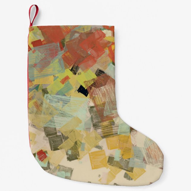 Artistic sketch material. Abstract geometric patte Small Christmas Stocking (Front)