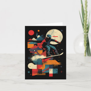 Artistic Snowboarder Men And Women Snowboarding Lo Card