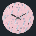 Artistic Snychro Swimming Team Swimmers Pink   Large Clock<br><div class="desc">Featuring cool modern illustration of synchronized women artistic swimmers. Artistic swimmers gift design in a pastel colours. Cool swim team gift. synchronized swimming team gifts, synchronized swimming team coach gift. Artistic swimmers girl team gifts ideas. Artistic swimming home decor, stationery and more, please see more in a collection. Skandi artistic...</div>