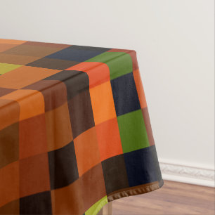 Artistic Soft Warm Colourful Retro Plaid Pattern Tablecloth