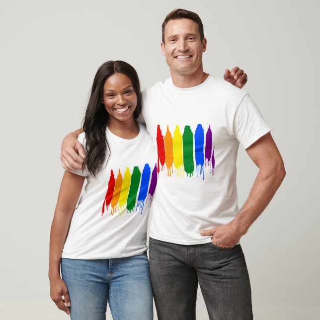 Artistic splash painted Rainbow Gay Pride Parade T-Shirt (Unisex)