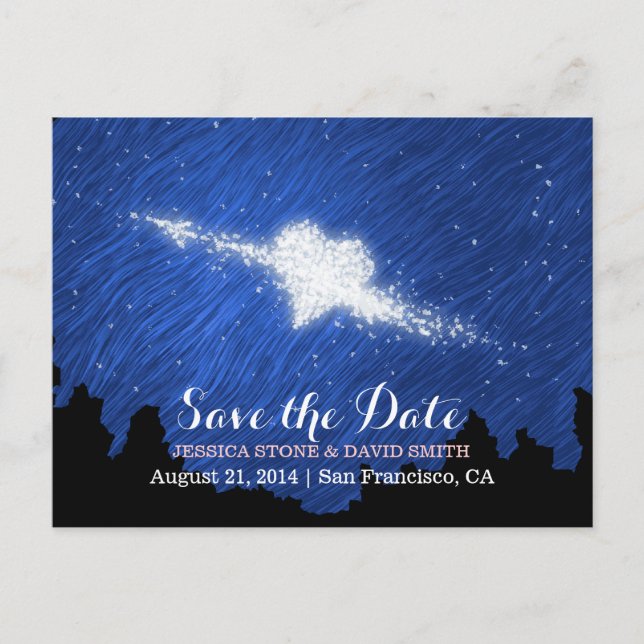 Artistic Starry Night Save the Date Wedding Announcement Postcard (Front)