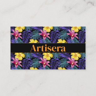 Artistic Stylized Floral Pattern Business Card