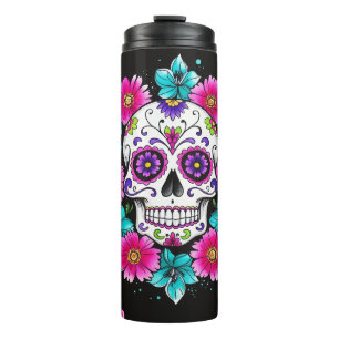 Artistic Sugar Skull Thermal Tumbler