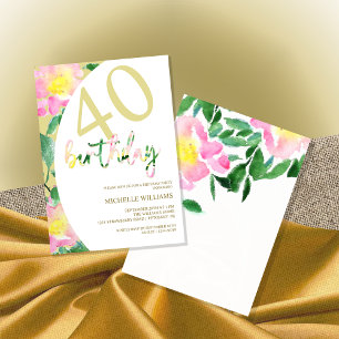 Artistic Summer Floral Watercolor Art Invitation