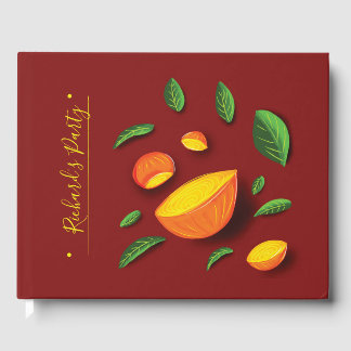 Artistic Summer Fruit Lemon Hand drawn painting Guest Book