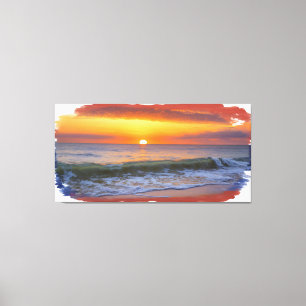 Artistic Sunset over the ocean Canvas Print