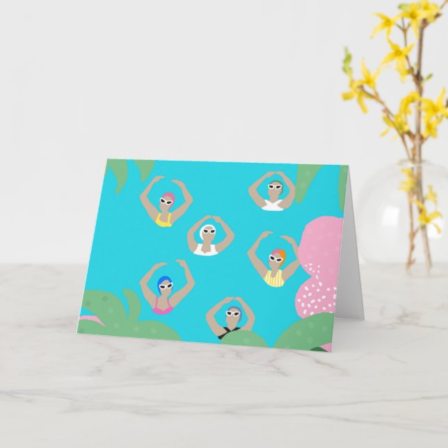 Artistic Swimmers | Artistic Swimming Illustration Card (Yellow Flower)