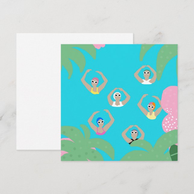 Artistic Swimmers | Artistic Swimming Illustration Card (Front/Back)
