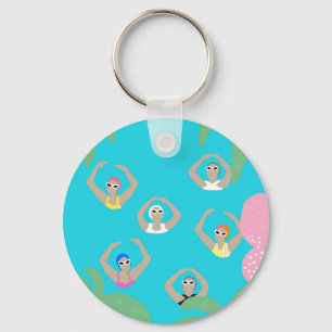 Artistic Swimmers   Artistic Swimming Illustration Keychain
