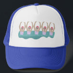 Artistic Swimmers | Artistic Swimming Illustration Trucker Hat<br><div class="desc">Featuring cool modern illustration of synchronized women artistic swimmers in a pool. Artistic swimmers gift design in a pastel colours. Five swimming ladies in swimming pool. Cool swim team gift. synchronized swimming team gifts, synchronized swimming team coach gift. Artistic swimmers vintage girl team gifts ideas. Artistic swimming home decor, stationery...</div>