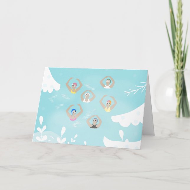 Artistic Swimmers | Artistic Swimming Winter Art Card (Front)