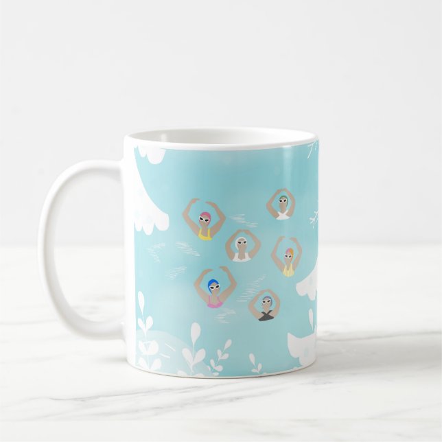 Artistic Swimmers | Artistic Swimming Winter Art  Coffee Mug (Left)