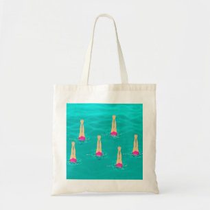 Artistic Swimmers Swimming Under Water Swim Party  Tote Bag