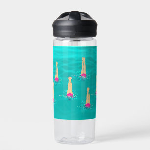 Artistic Swimmers Swimming Under Water Swim Party Water Bottle