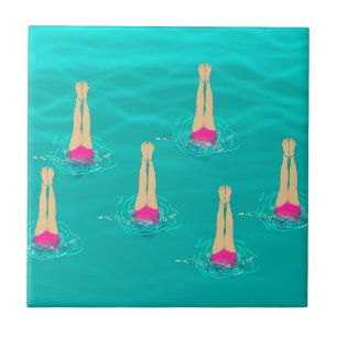 Artistic Swimmers Swimming Under Water Tile