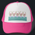 Artistic Swimmers | Synchro Swimming Design Art  Trucker Hat<br><div class="desc">Featuring cool modern illustration of synchronized women artistic swimmers in a pool. Artistic swimmers gift design in a pastel colours. Five swimming ladies in swimming pool. Cool swim team gift. synchronized swimming team gifts, synchronized swimming team coach gift. Artistic swimmers girl team gifts ideas. Artistic swimming home decor, stationery and...</div>