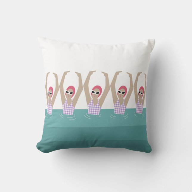 Artistic Swimmers | Synchro Swimming Design Throw Pillow (Front)