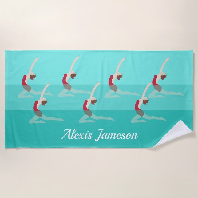 Artistic Swimming Beach Towel (Front)