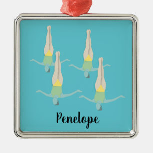 Artistic Swimming Metal Ornament