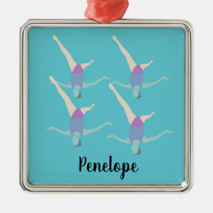 Artistic Swimming Metal Ornament