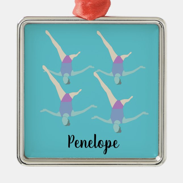 Artistic Swimming Metal Ornament (Front)