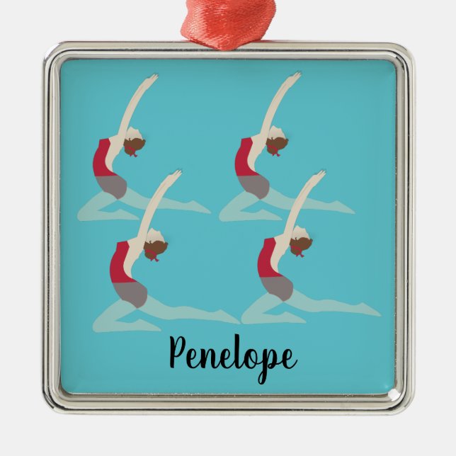 Artistic Swimming Metal Ornament (Front)