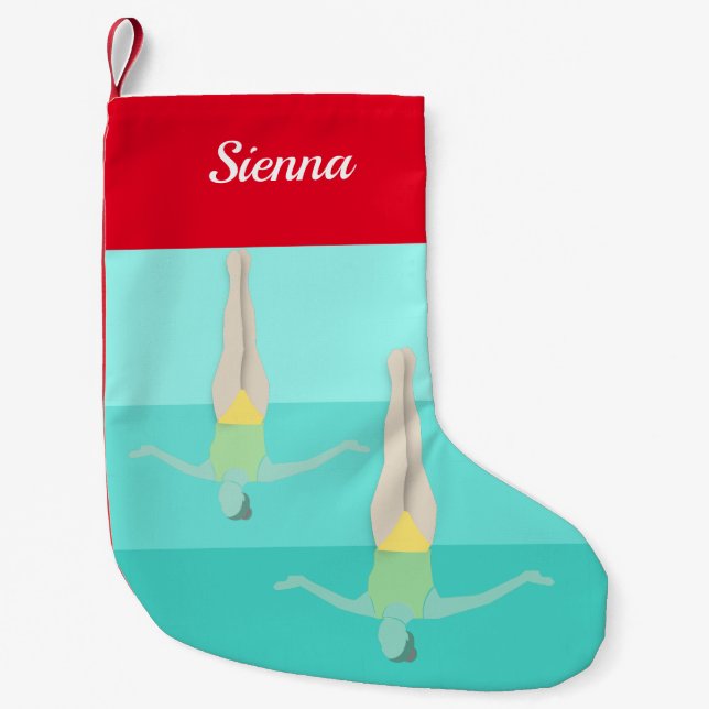Artistic Swimming Small Christmas Stocking (Front)