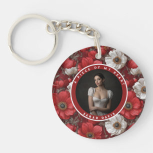 Artistic Sympathy Gifts Floral Anemones Keychain