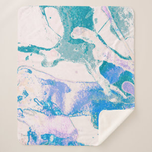 Artistic Texture. Bright Violet Border. Violet Art Sherpa Blanket