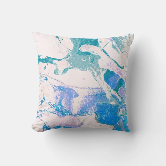 Artistic Texture. Bright Violet Border. Violet Art Throw Pillow (Front)