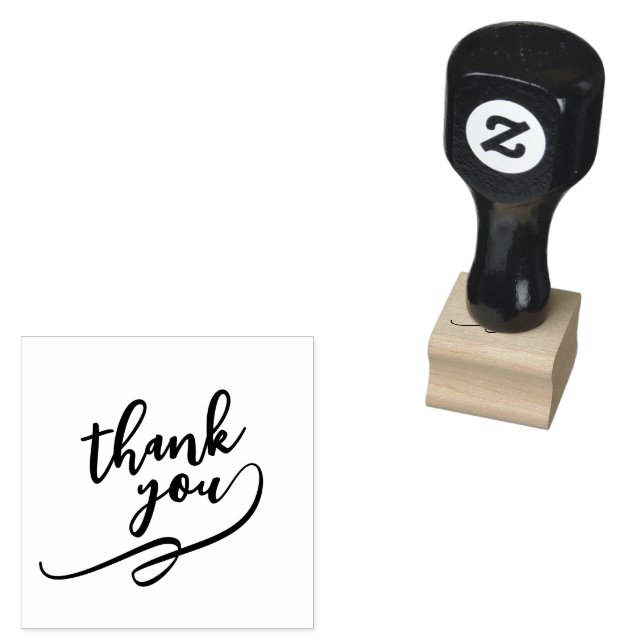 Artistic Thank You Rubber Stamp in 1 Inch Size (Stamped)