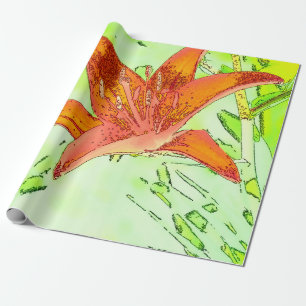 Artistic Tiger Lily Gift Wrapping Paper