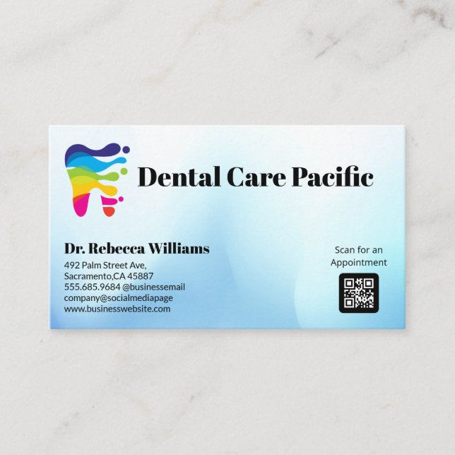 Artistic Tooth Logo | Dentist Business Card (Front)