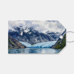 Artistic Travel Lovers Alaska Fjord Scenery Gift Tags