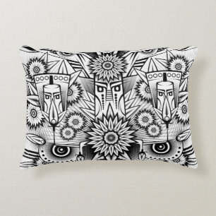Artistic Tribal Design Accent Pillow