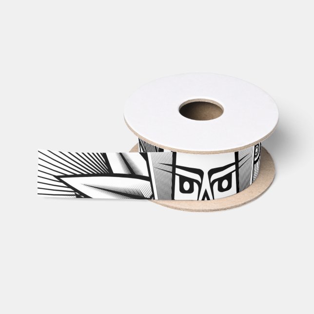 Artistic Tribal Design Satin Ribbon (Spool)