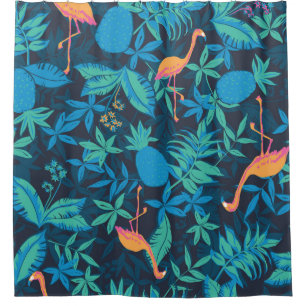 Artistic Tropical: Flamingo Pineapple Pattern.