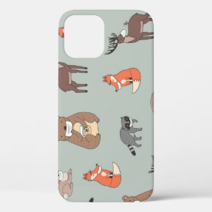 Artistic tropical flowers, vintage seamless. iPhone 12 case