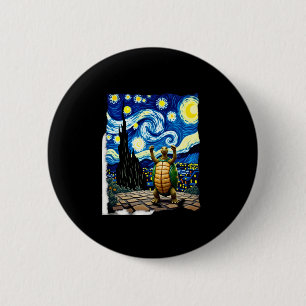 Artistic Turtle Shirt  Starry Night Turtle (1) 2 Inch Round Button
