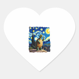 Artistic Turtle Shirt  Starry Night Turtle (1) Heart Sticker