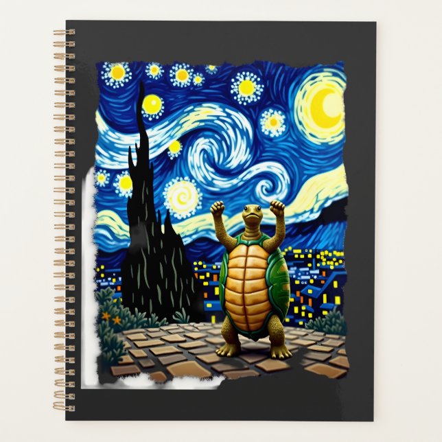 Artistic Turtle Shirt  Starry Night Turtle (1) Planner (Front)