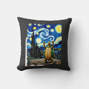 Artistic Turtle Shirt Starry Night Turtle (1) Throw Pillow