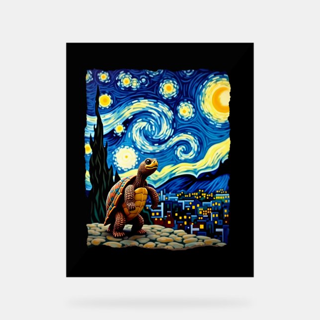 Artistic Turtle Shirt  Starry Night Turtle (2) (Recto)
