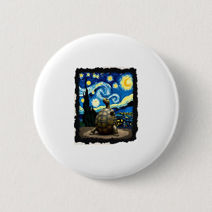 Artistic Turtle Shirt Starry Night Turtle (2) 2 Inch Round Button