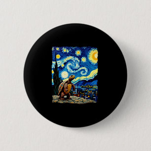 Artistic Turtle Shirt  Starry Night Turtle (2) 2 Inch Round Button