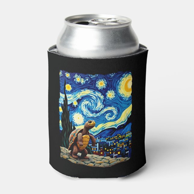 Artistic Turtle Shirt  Starry Night Turtle (2) Can Cooler (Can Front)