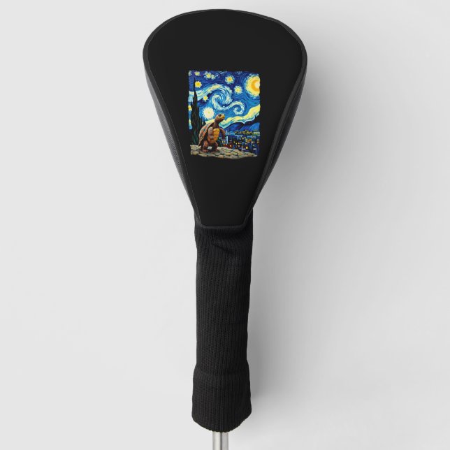 Artistic Turtle Shirt  Starry Night Turtle (2) Golf Head Cover (Front)